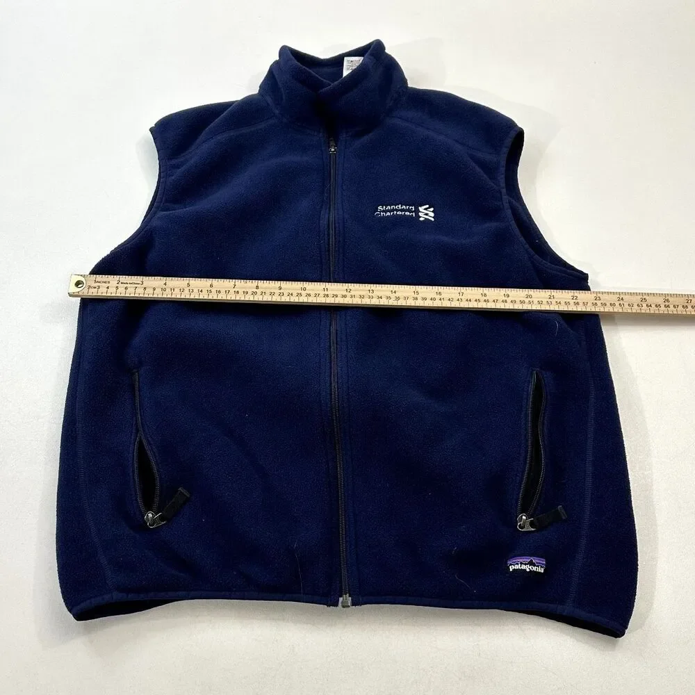 Patagonia Men's Synchilla Fleece Vest Navy Embroidered Logo, Size MEN'S XL - Picture 2 of 5